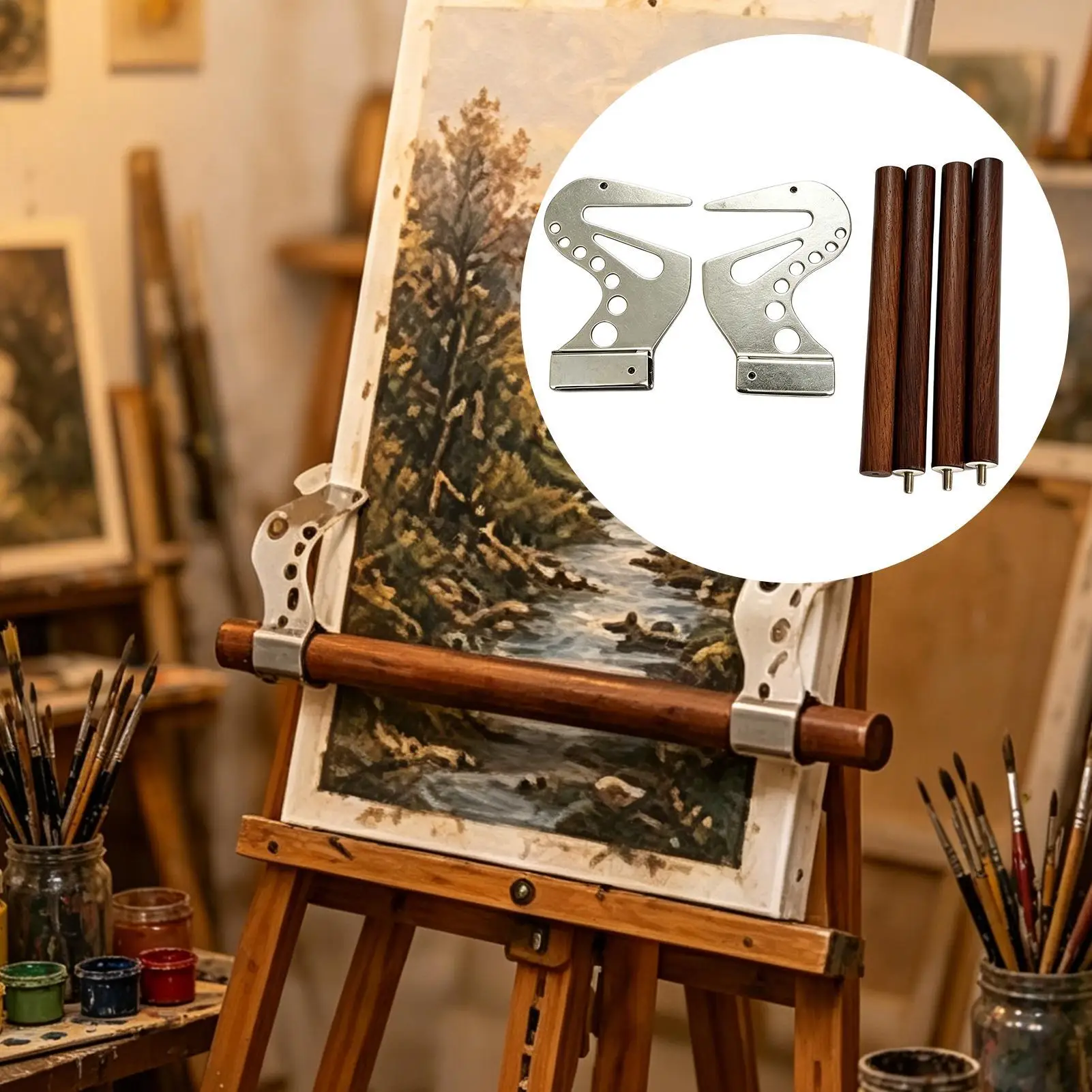 2 Pezzi Supporto per Mano da Artista in Metallo, Poggiapolsi Anti-Macchia per Disegno, Stabilizzatore per Lavori di Dettaglio, Studio e Lezioni