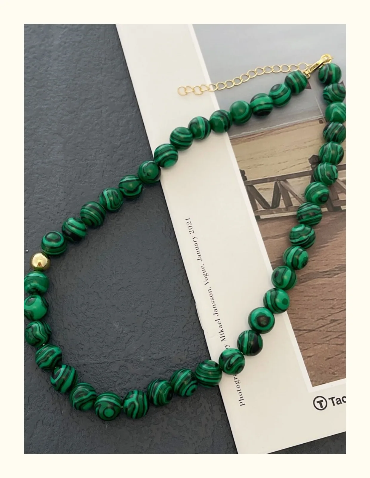 Simple Joker Malachite Beaded Necklace Design Female Simple Classic Green Natural Stone Personality Creative Simple Gift