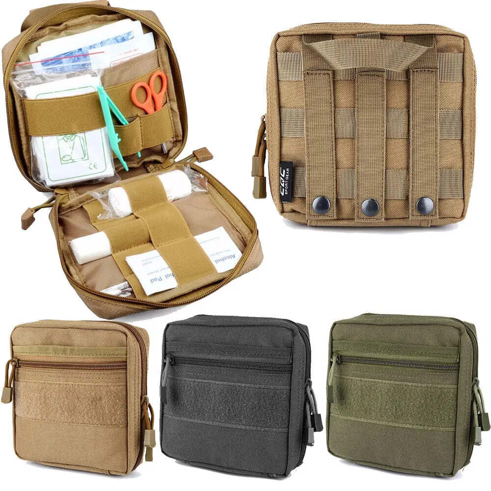 

Tactical Survival Bag Military EDC Pack Molle SOS Pouch Medical First Kit Utility Emergency Tool Bag for Camping Hiking Hunting