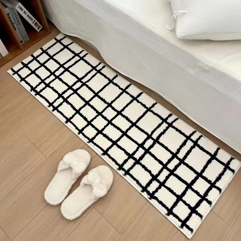 VIKAMA Fresh Checked Long Rug – For Children’s Rooms, Hallways and Walk-in Wardrobes: Warm, Non-Slip and Decorative