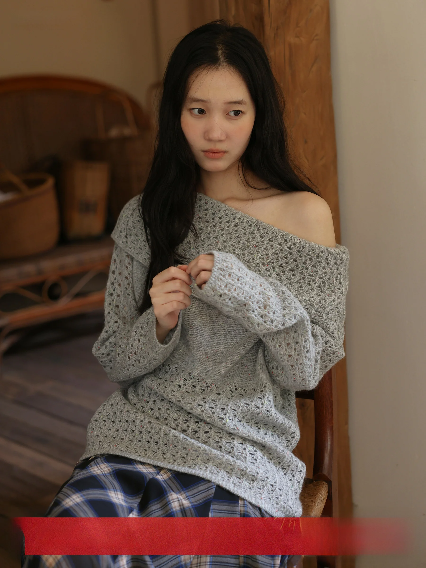 

Женское вязаное шерстяное пальто MUNNS с вырезами на одно плечо, длинными рукавами, свободного кроя, пушистое, для повседневной носки, осеннее, теплое