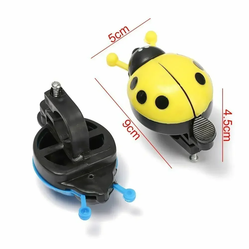 Linda campana de bicicleta de mariquita, bocina de bicicleta transparente y ruidosa para niños, campana de escarabajo de dibujos animados divertida para bicicletas de niños, seguridad con diseño adorable