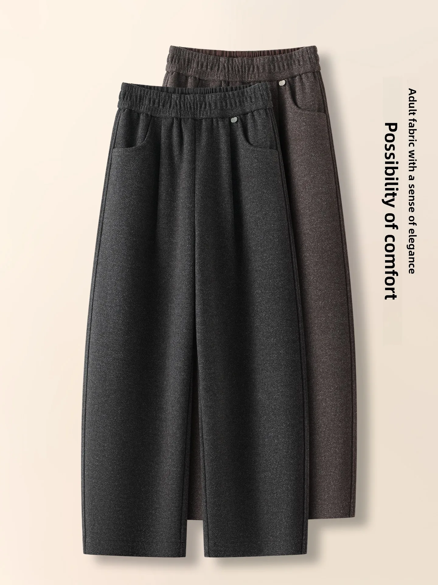 

Женские шерстяные брюки-морковки с высокой талией на флисовой подкладке, осенне-зимние, свободного кроя, утягивающие, повседневные, укороченные