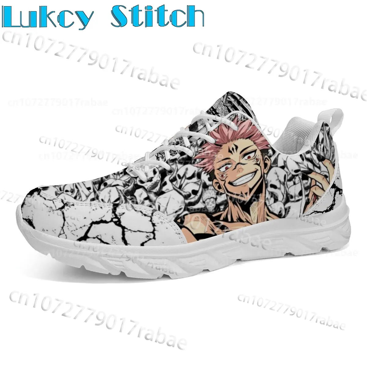 High Quality Ryomen Sukuna Anime Pattern Printed Kids Men's Footwear Boys Man Non-Slip Wear-Resistant Tennis Shoes