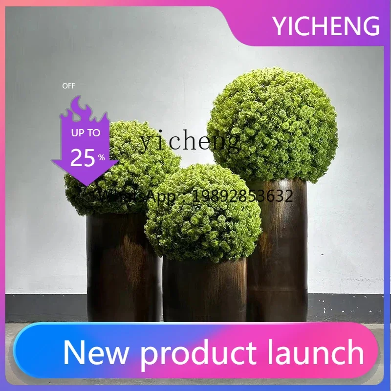 

LYY new Chinese floral simulation green plant landscape living room simulation plant ball potted floor ornament