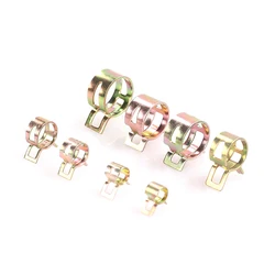 50Pcs 65MN Manganese Steel Galvanized Spring Hose Clamp Inner Dia 4mm-22mm Brute force Elastic Steel Buckle Water Pipe Hoop
