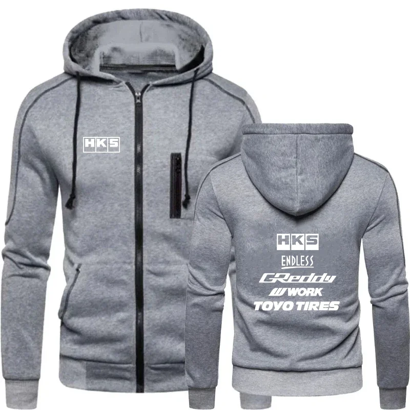 Japão JDM Carro Modificado HKS ENDLESS Impresso Sportswear Masculino Moda Zipper Hoodie Sólido Homens Sportswear Casual Quente Sportswear