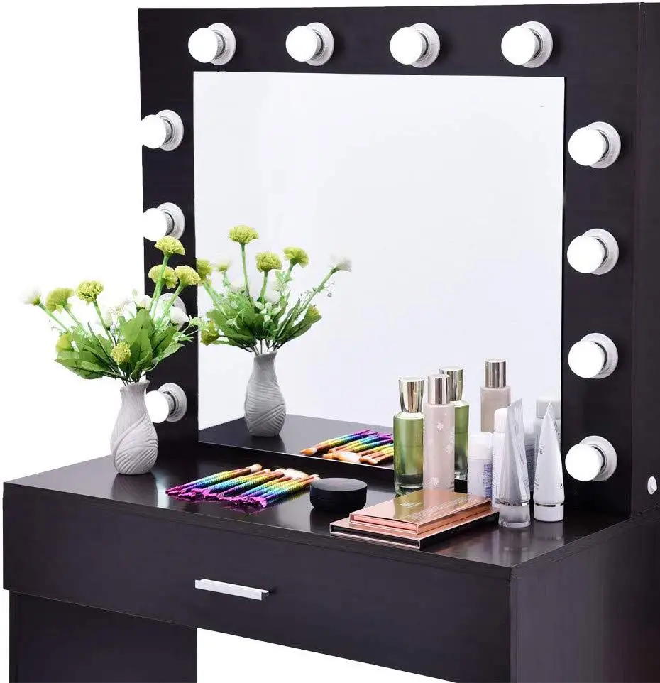 K-STAR Set With Lighted Mirror Cushioned Stool Simple Dresser Small Apartment Dedicated Makeup Table IN STOCK