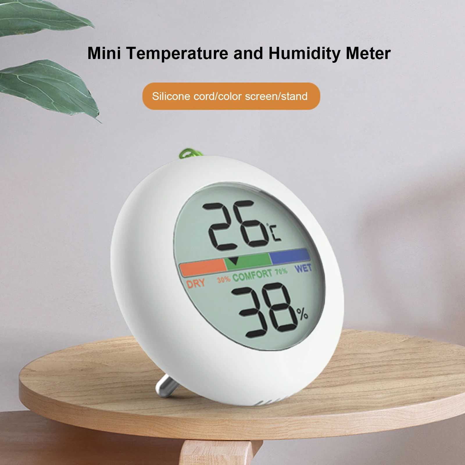 Mini Temperature Humidity Meter Lcd Digital Temperature Meter for Indoor Home Bedroom Office Desktop Table Monitor