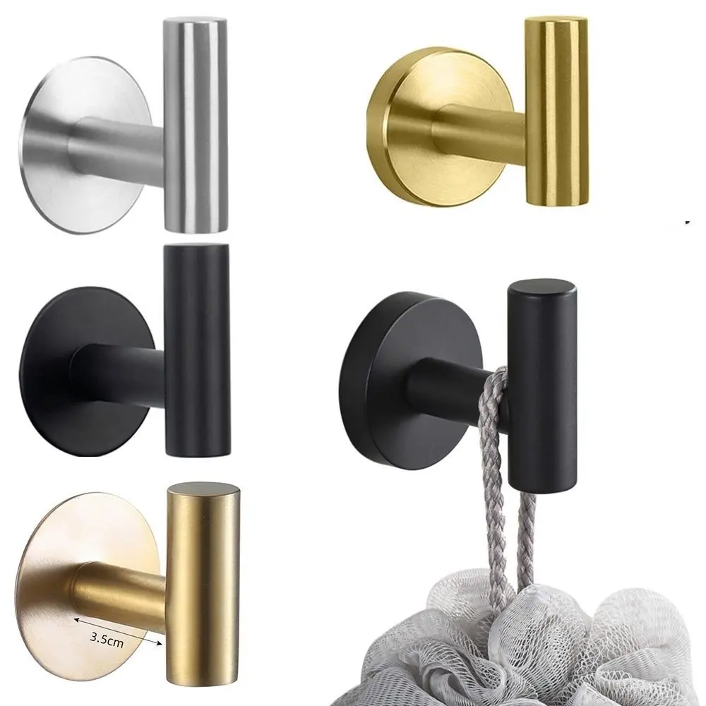 

New Creative Self-Adhesive Wall Hanger Robe Hook Stainless Steel Hanging Rack Practical Keys Holder Bathroom Kitchen Decor Hook
