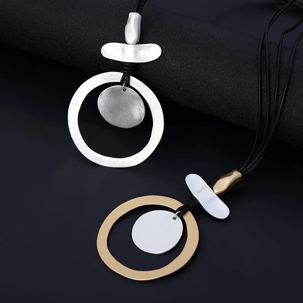 popular hot-selling women's foreign trade metal pendant jewelry retro simple European and American necklace