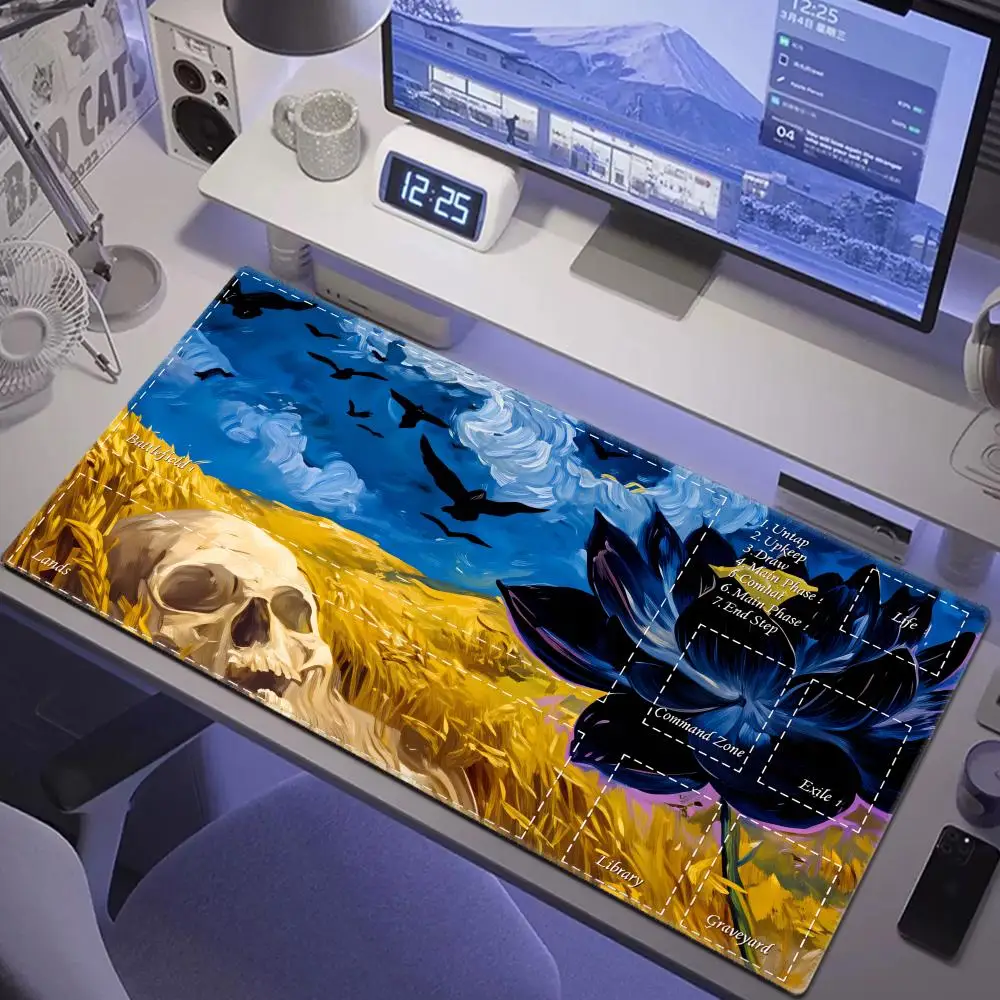

HYBXAXC Magic card playmat with zone Natural landscape design mtg Playmat Desk Mat gamer expansion gaming mouse pad desk mat