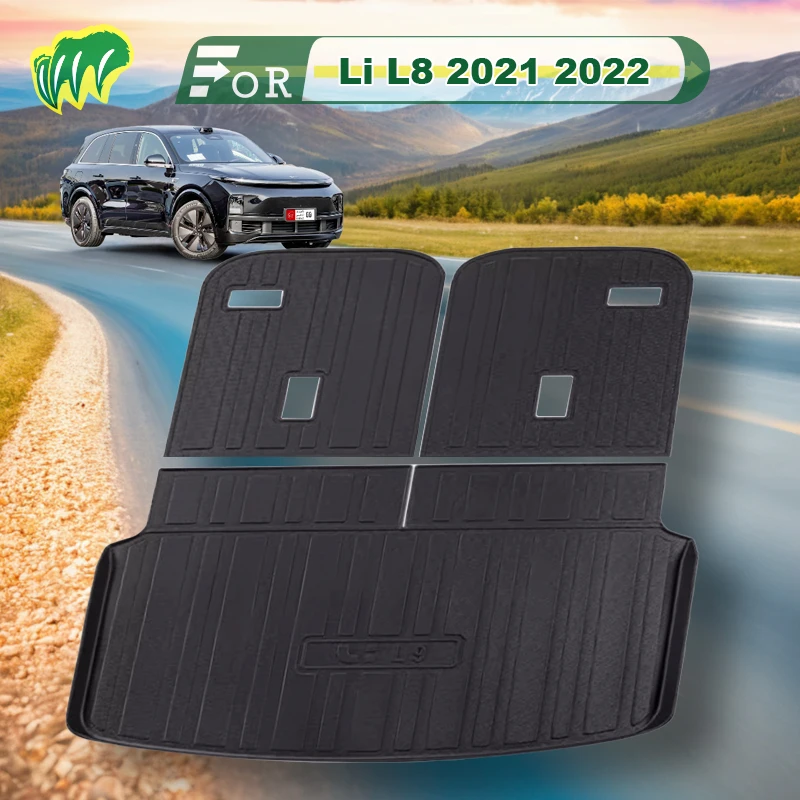 

For Li L8 2021 2022 TPE Custom Fit Car Trunk Mat All Season Black Cargo Mat 3D Shaped Laser Measured Trunk Liners