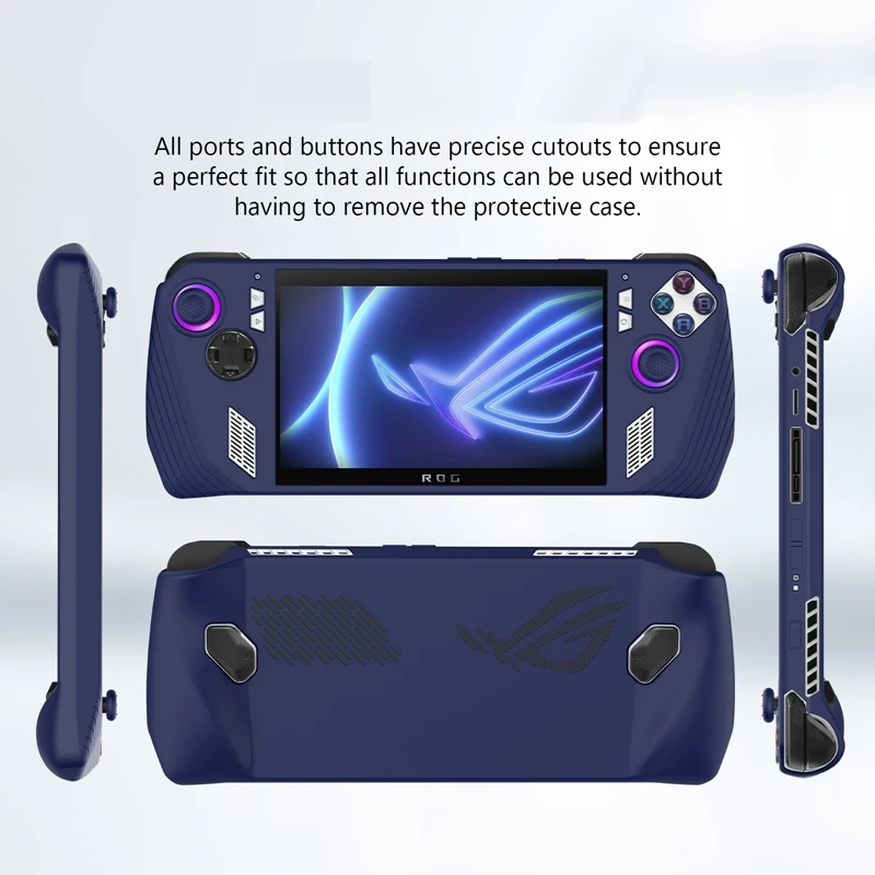 For ROG Ally Handheld Game Console All-Inclusive Silicone Protective Case Handheld Anti-Drop Protective Case,Blue Easy To Use