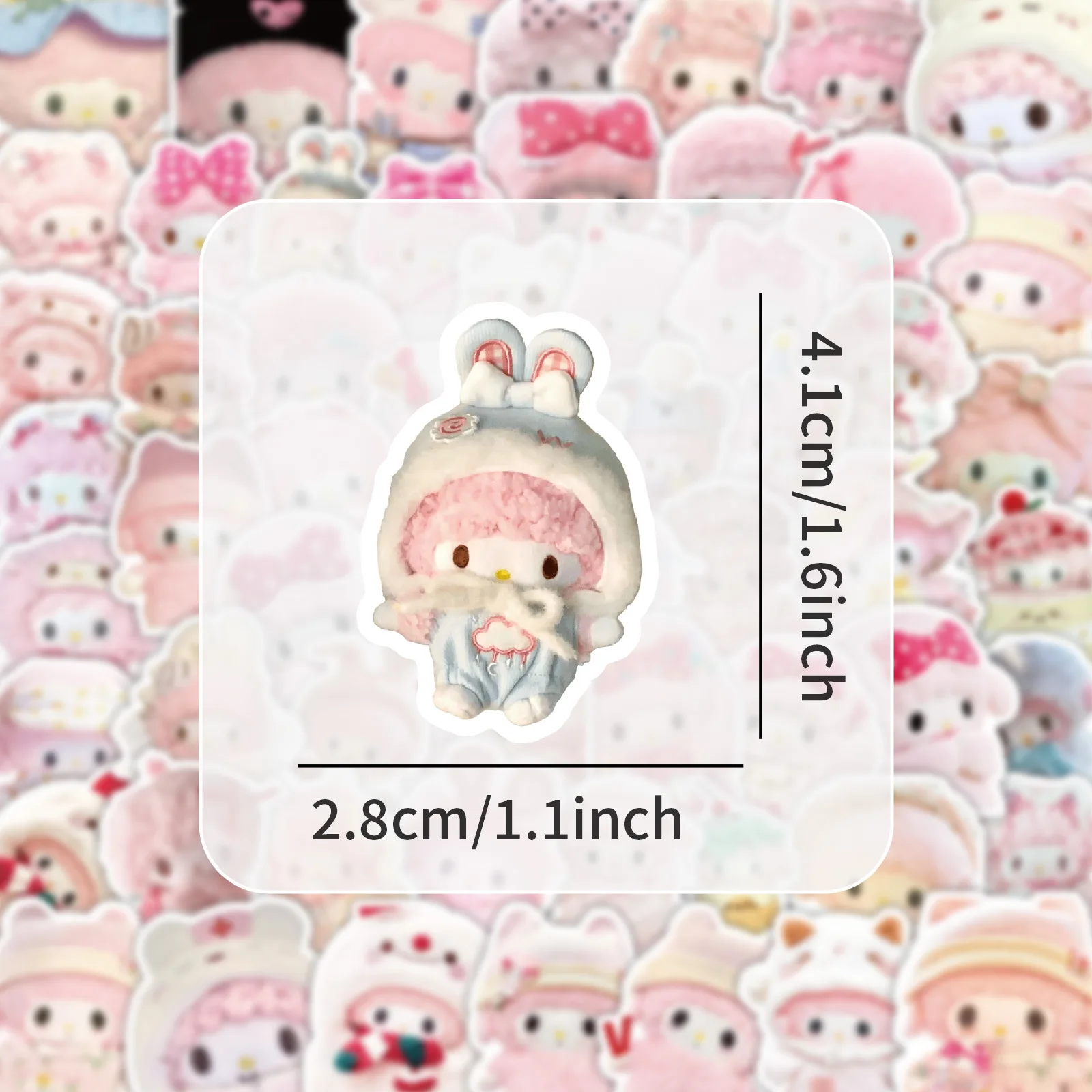 63 قطعة الكرتون لطيف سانريو البيانو الكتابة على الجدران ملصق DIY بها بنفسك الديكور قضية الهاتف المحمول دفتر كوب ماء لعبة هدية ملصق