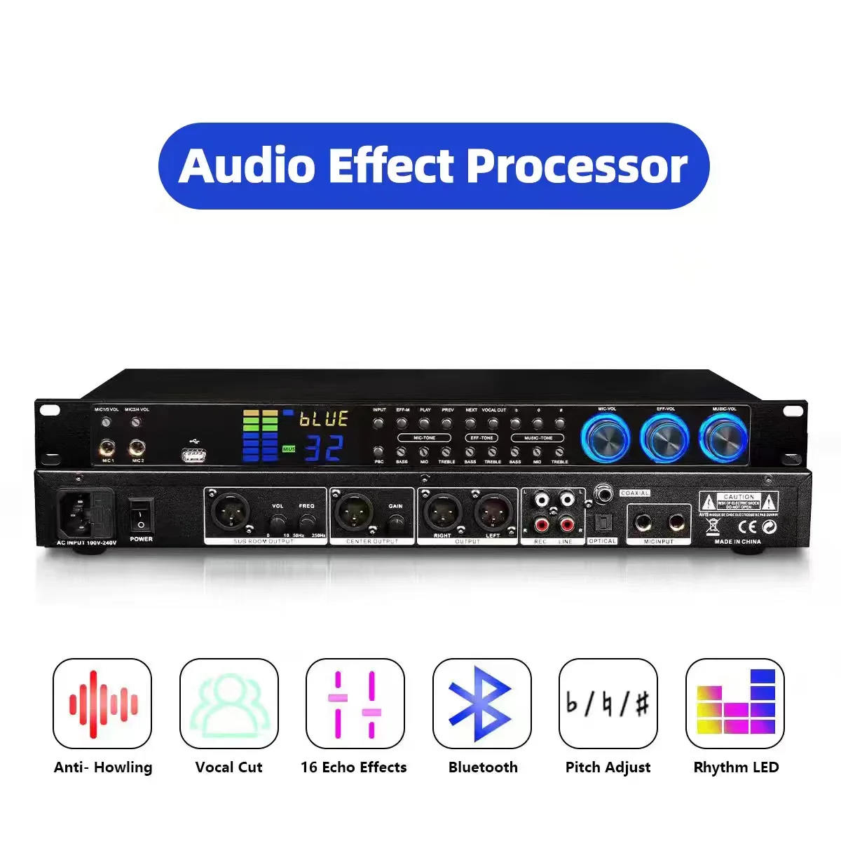 

KX280 digital audio processor reverb sound suppressor professional audio equalizer voice processor dsp graphic equalizer