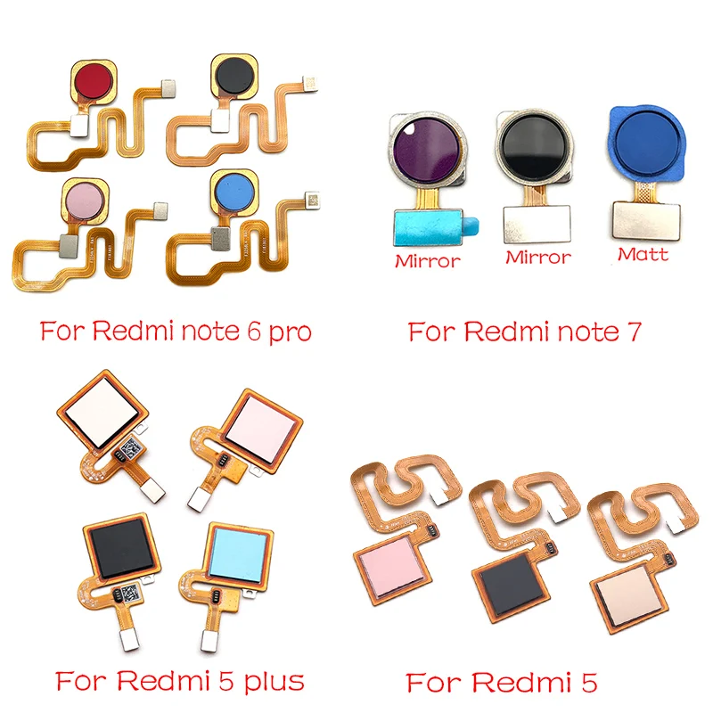 10PCS New For Xiaomi Redmi Note 6 7 Pro / Redmi 5 Plus Fingerprint Sensor Scanner Touch ID Home Button Return Flex Cable Ribbon