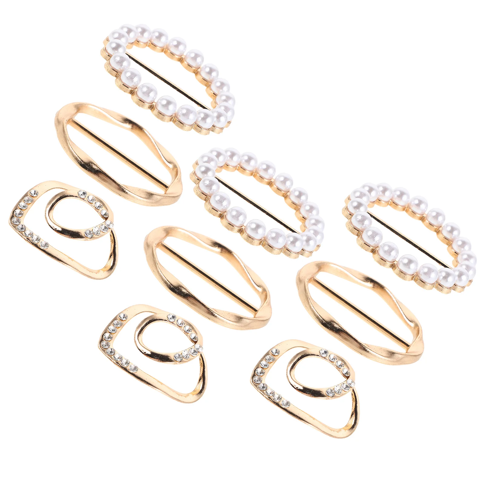 

9 PCS Clothes Corner Fixing Buckle Rhinestone Scarf Portable Waist Tightener Zircons Shirt Clip