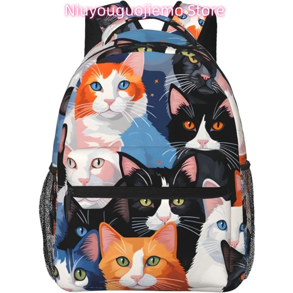 

Cute Cartoon Cats Lightweight Laptop Backpack Lightweight Multipurpose Travel Casual Daypack Unisex College Backapcks for Men Wo