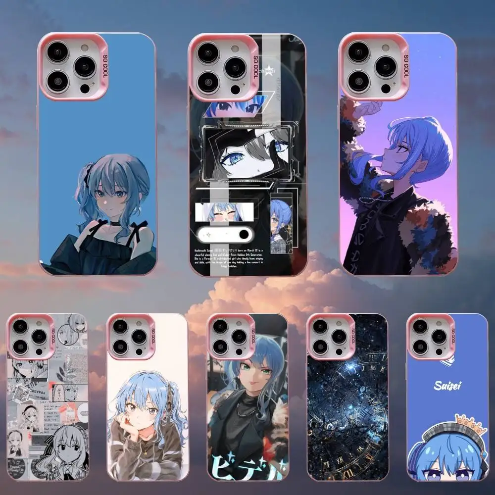 

H-Hoshimachi S-Suisei Diva Phone Case For iPhone 16,15,14,13,12,11,Mini,Pro,SE,MAX Pink Matte Silicone Cover