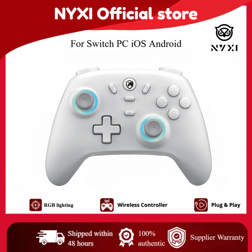 ECHTPower Hall Effect Wireless Controller for Switch OLED/Lite No Drift Joystick Wake-Up Turbo 6-Axis Gyro Programmable US Stock