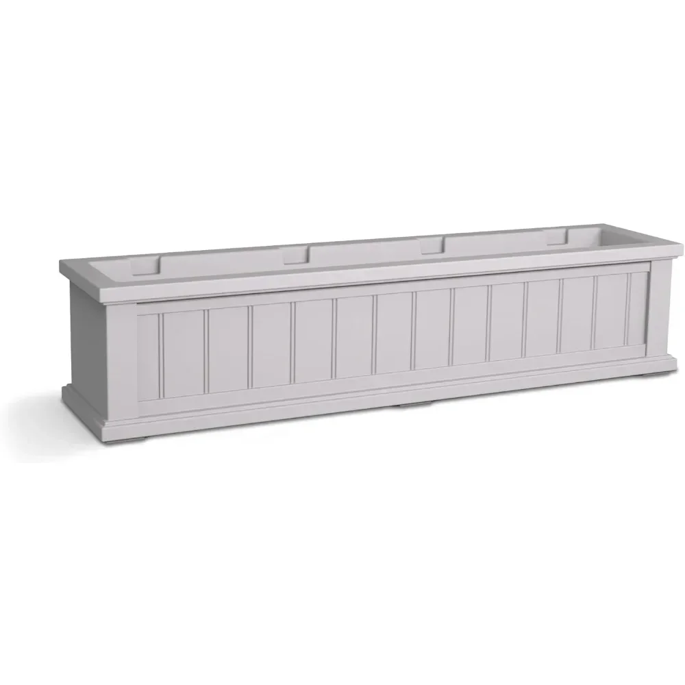 Cape Cod 4ft Window Box  White 48in L x 11in W x 10.8in H Polyethylene Built-in Water Reservoir