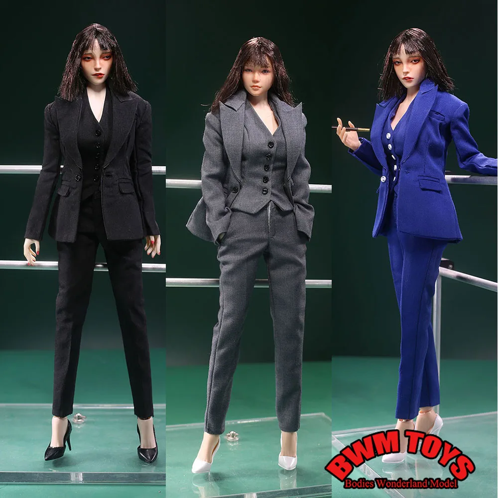 1/6 Scale Women's Professional Slim Office Lady Slim Fitting Suit Formal Vest Coat Trousers Set Model Fit 12'' Action Figure