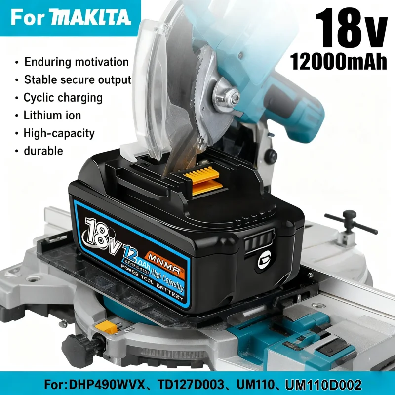 

For makita Battery12.0Ah 18v for makita tools battery for makita Drill DGA404 DDF487 DTW700Can replace BL1860B BL1850B