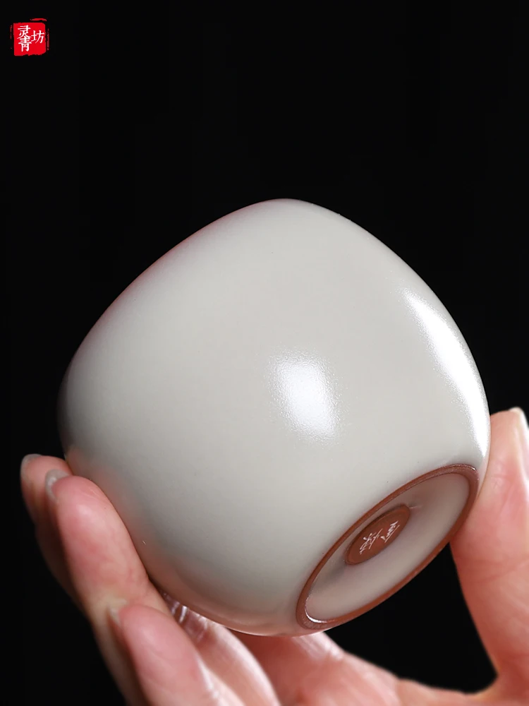 

Handmade Cerc Tea Cup High-End Blue Porcelain Gongfu Tea Set Owner Cup Tea Bowl Drinking Cup Chinese Sle Dining Utensils