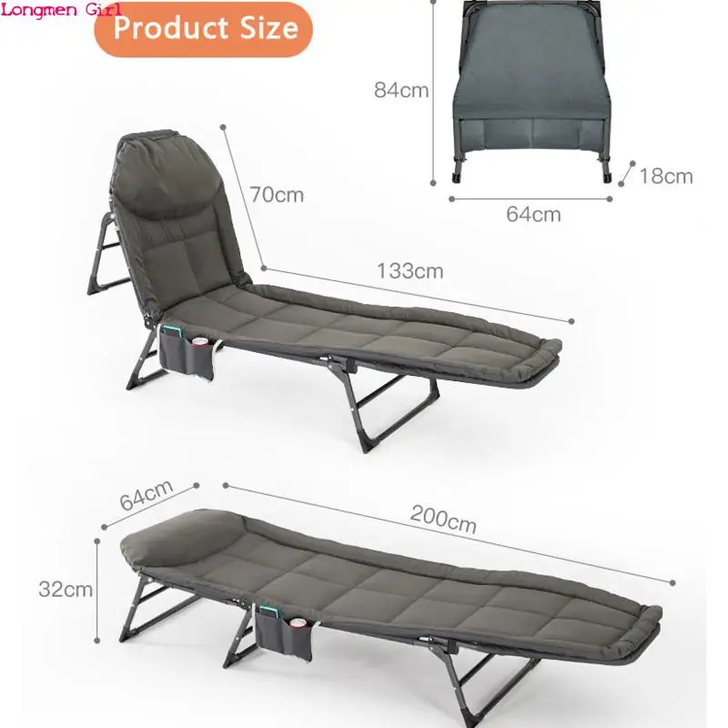 Ultraleve Folding Lounger Bed, Outdoor Sun Lounge Deck, cadeiras, camas de viagem, escritório, caminhadas, acampamento, mobiliário de jardim