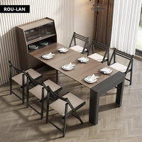 Rectangular Dining Table Extendable Dining Table Storage Multifunctional Dining Table Space Saving