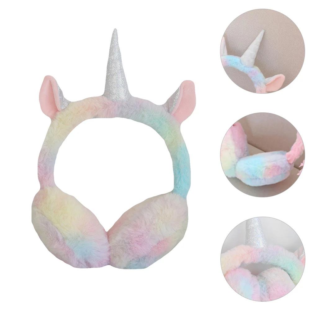 

1Pcs Unicorn Earmuffs Winter Warm Ear Covers Cute Cartoon Design Soft Ear Warmer for Cold Weather Earmuffs Unicorn Earmuff