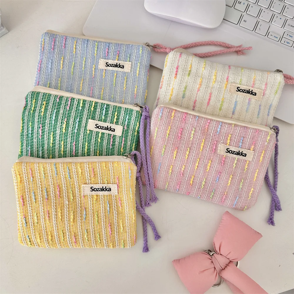 Women Portable Mini Makeup Handbags Wallet Pouch Bag Kawaii Small Travel Cosmetic Lipstick Earphone Data Cable Storage Bag Purse