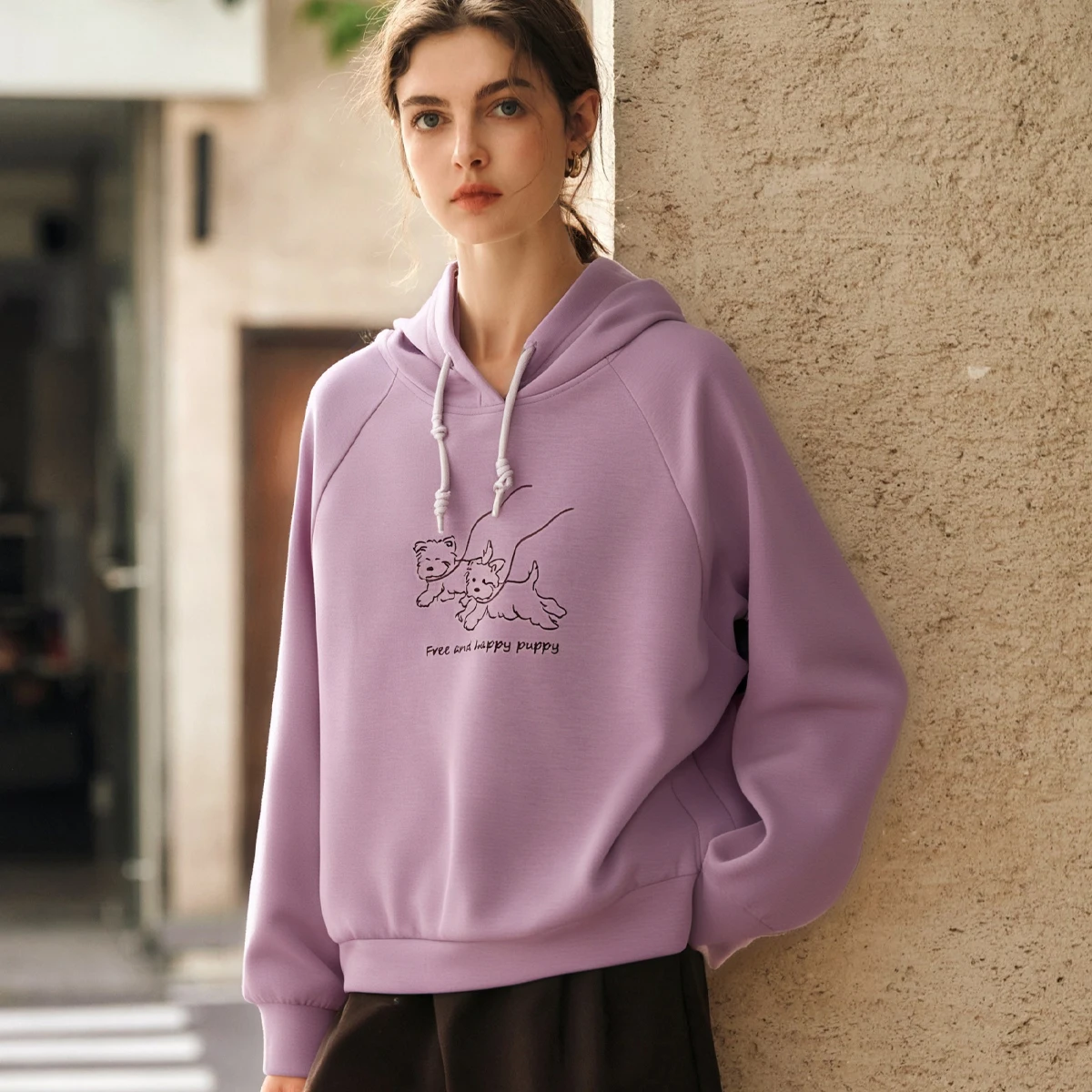 OLrain Women's Hooded Loose Sweater 2026 Autumn New Fun Cartoon Embroidered Tops Fashion Casual Sweatshirts Commute O57QR000695