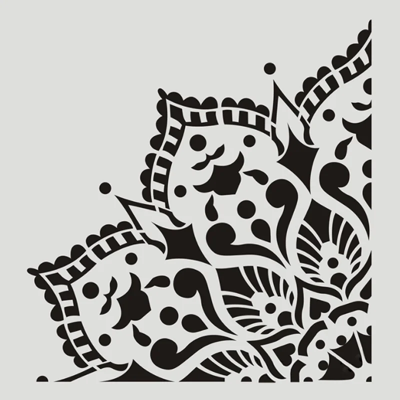 4pcs Kawaii Mandala Hollow Lace Ruler Stencil DIY Layering Scrapbooking Coloring Embossing Decoration Painting Templates 20*20cm image 3