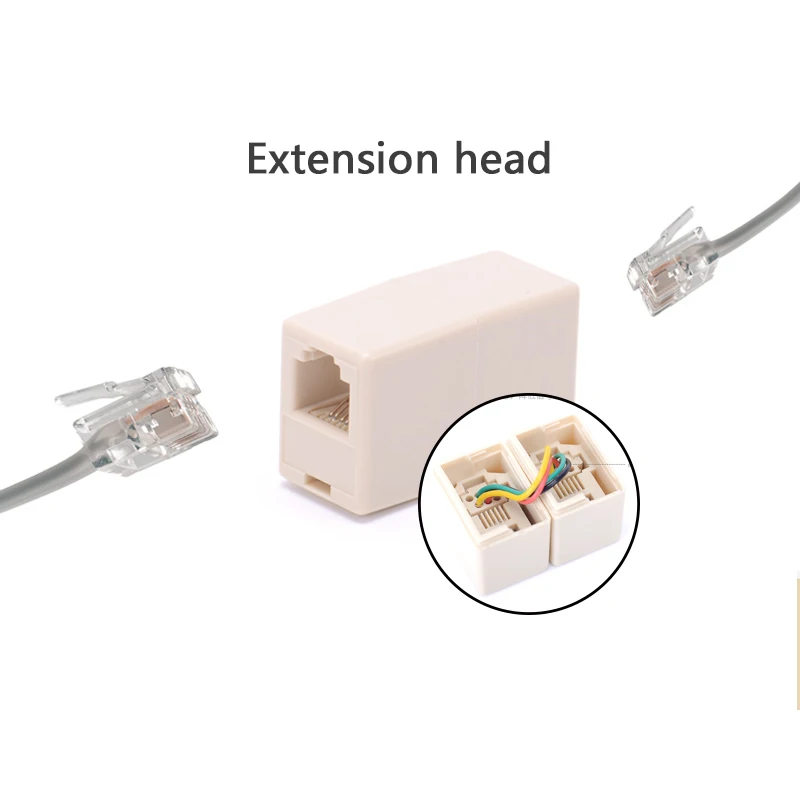 10 Pcs Phone Extension Straight-through Header Rj11 Straight-through Header Phone Terminal Ethernet Connector Coupler