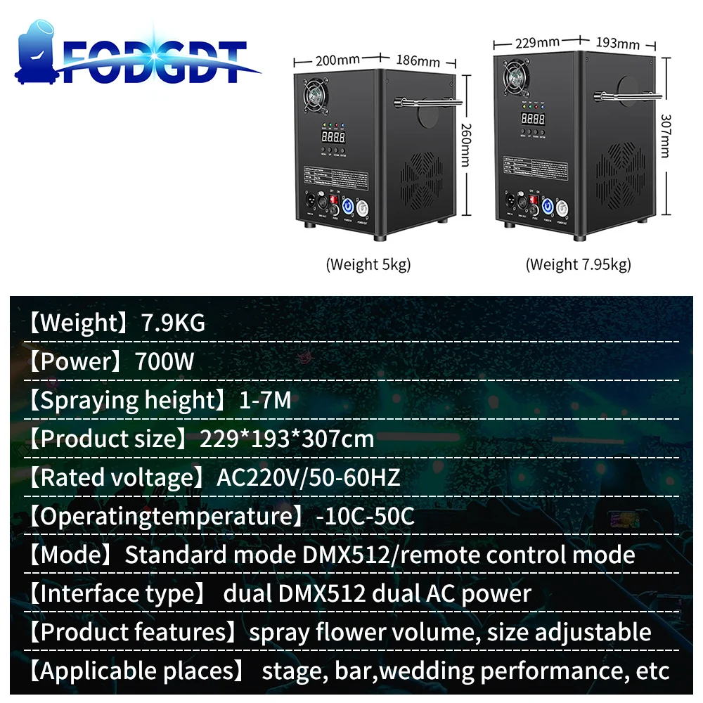 コールドスパークスプレー機,dmx512,DJ,ディスコ,バー,結婚式用の特殊効果装置,EUおよび米国からの出荷,500W