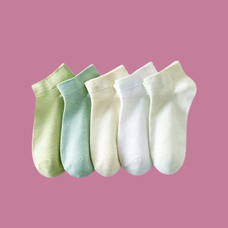 Chaussettes décontractées de haute qualité pour femmes, bas, tube court, bateau, coton fin, blanc pur, 5/10 paires