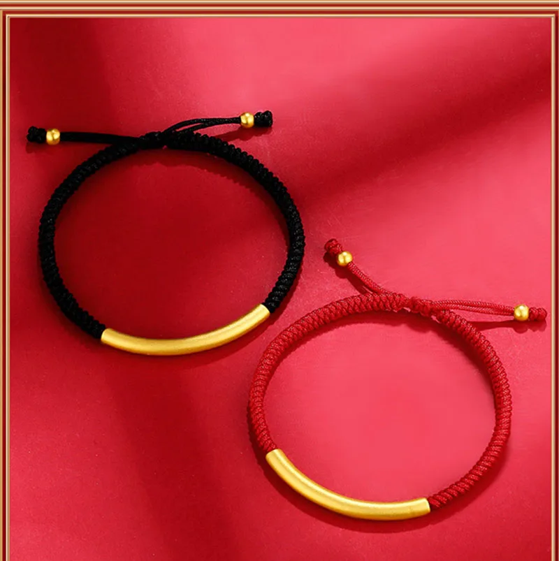 

1pcs Pure Gold Bracelet Women's Real 24K Yellow Gold Luck Elbow Tube Lover Bracelet Jewelry Couple Gift