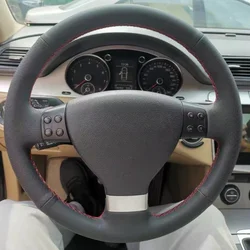 Steering Wheel Cover Faux Leather For VW Golf 5 Mk5 Passat B6 Jetta 5 Tiguan Customize Braiding Cover For VW Steering Wheel