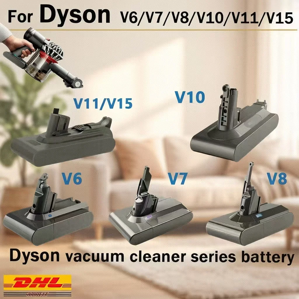 New Compatible with Dyson V10 V8 V11 V15 V7 V6 Series SV07 SV09 SV10 DC62 Vacuum Cleaner Rechargeable Battery