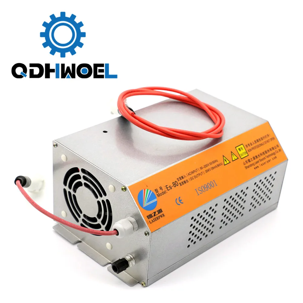 

QDHWOEL 80W HY-ES80 CO2 Laser Power Supply For Laser Cutting Machine With 80w-90w Co2 Laser Tube