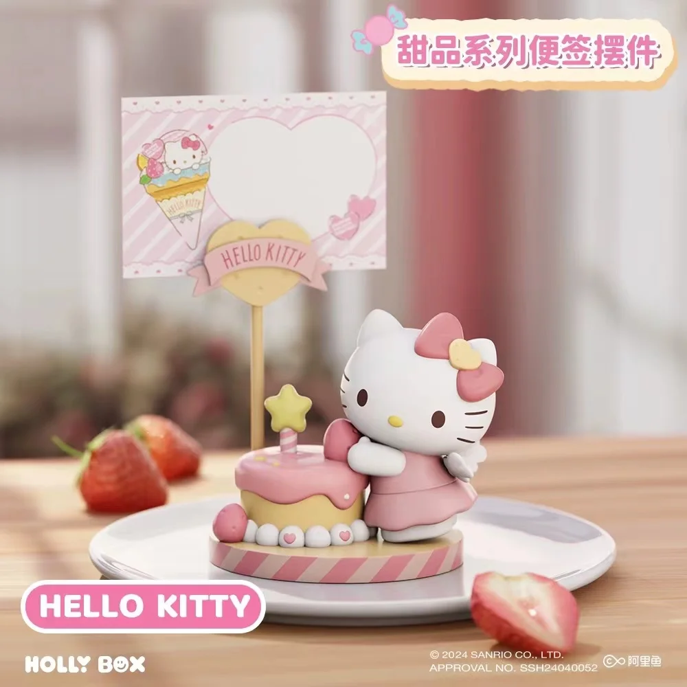 Sanrio-productos de la serie de notas adhesivas, caja ciega de regalo de alto valor, adorno de figura de dibujos animados, kuromi, hello kitty, pompompurin, cinnamoroll