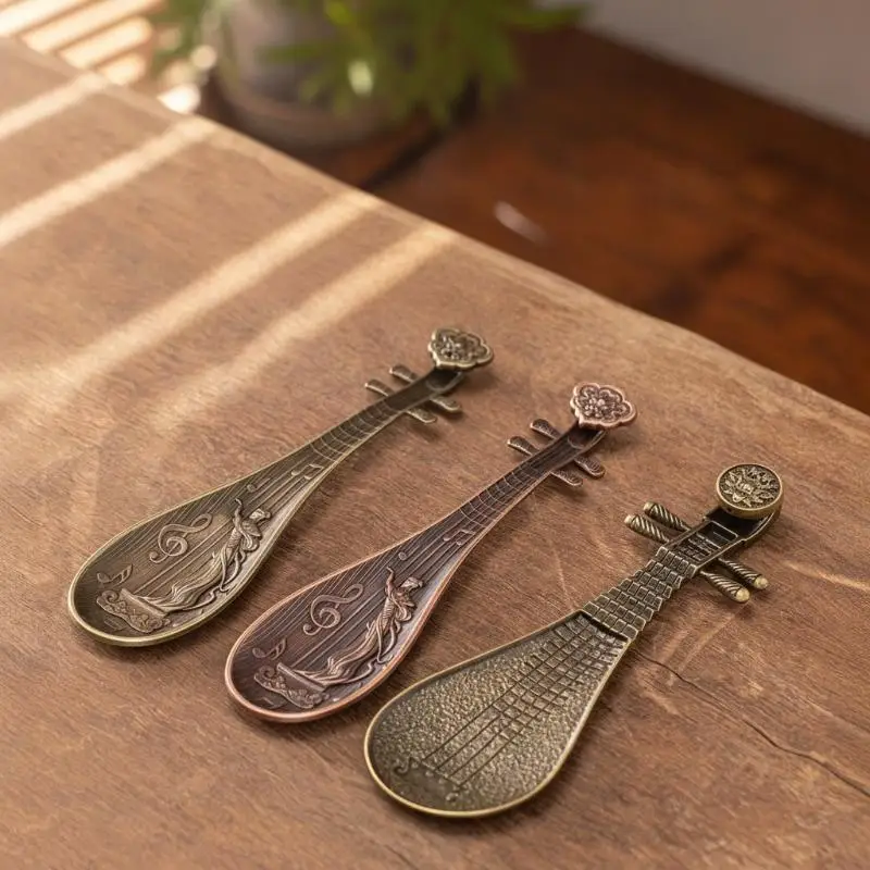 Pipa-förmiger Metall-Räucherstäbchenhalter im traditionellen chinesischen Stil, Geschenk für Yoga- und Meditationsliebhaber – Detail 10