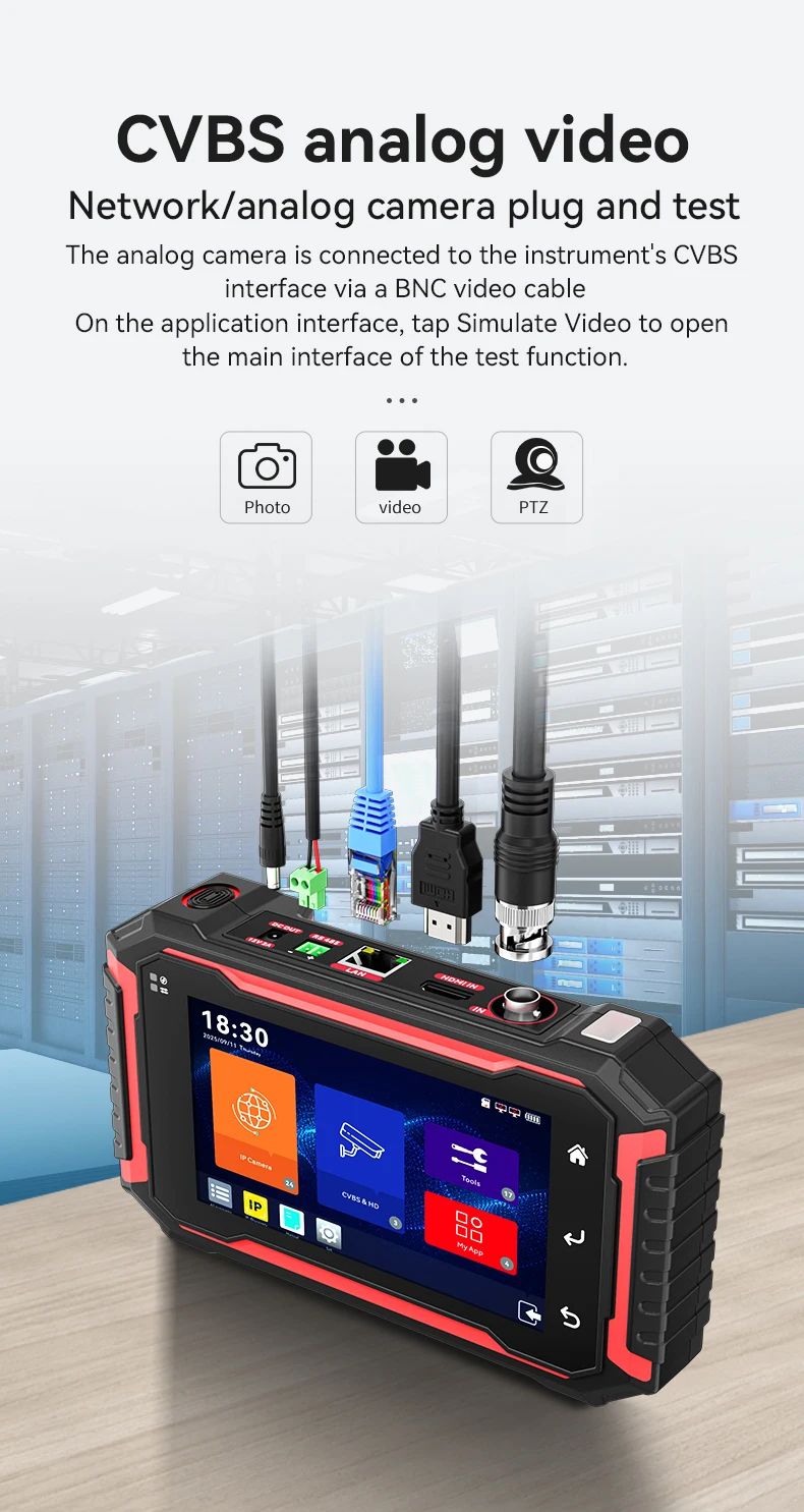 NOYAFA IPC725-1CCTV Netzwerkkabeltester mit HD-Touchscreen-Monitor für PoE, VFL, OPM, TDR, Pegelmessgerät, IP-Such- und Scanfunktion, Kabelverfolgung – Detail 3