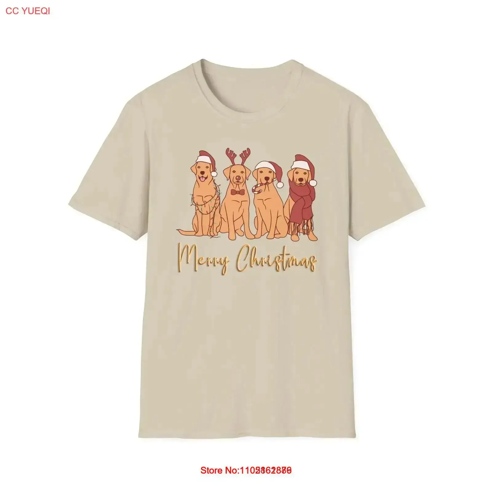Golden Retriever Christmas T Shirt for Dog Present vintage Washed Casual homme designer clothes Stylish Versatile streetwear