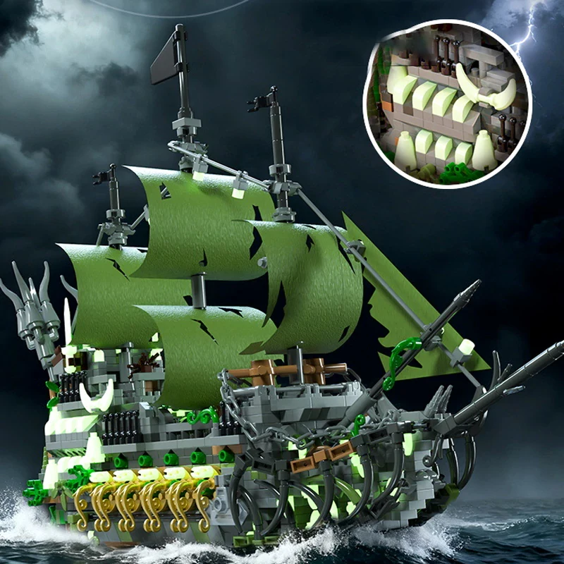 

2024PCS Ghost Pirate Ship Building Blocks Sets Gift Ships Modular Pirate Boat Brick Assembly Model Kit Creative DIY Toy GIfts