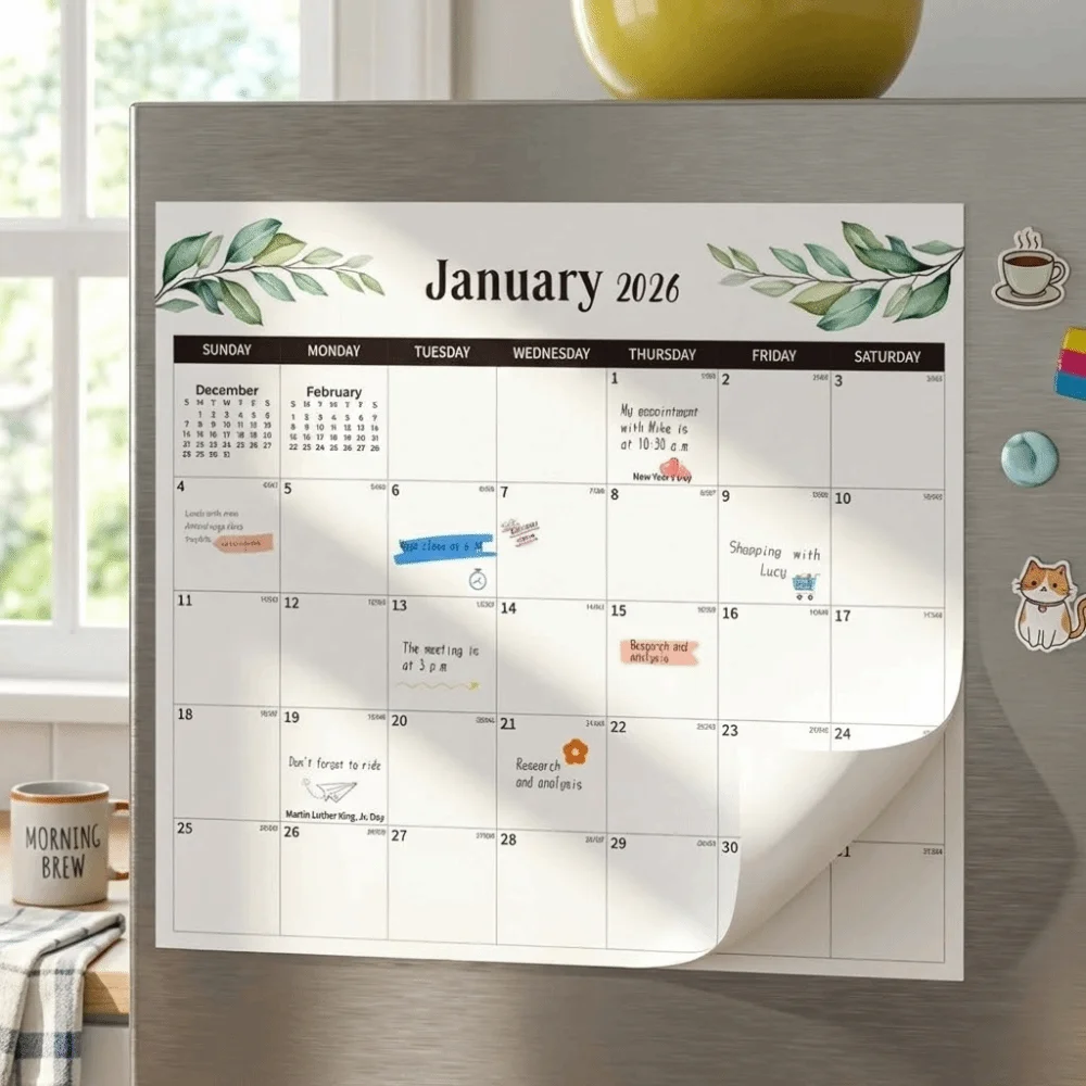 

Large Format Magnetic Calendar Magnetic Design Monthly View Refrigerator Calendar Daily Planning Wall Planner Kitchen Use