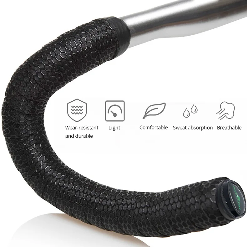 1pair Honeycomb Pattern Road Bicycle Handlebar Strap Anti Slip Breathable Shock-Absorbing EVA Material Bicycle Handlebar Strap