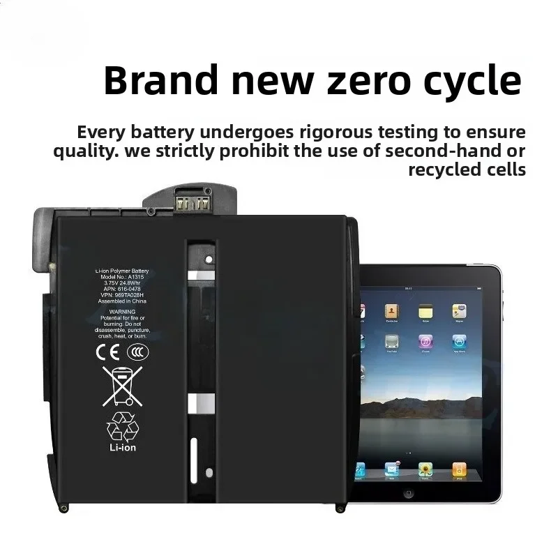Battery for IPAD 1/2/3/4/5/6/7/8/9/10/IPAD Mini 1/2/3/4/5/6/IPAD Pro 9/10/11/12  High Quality High Capacity  Replacement Bateria